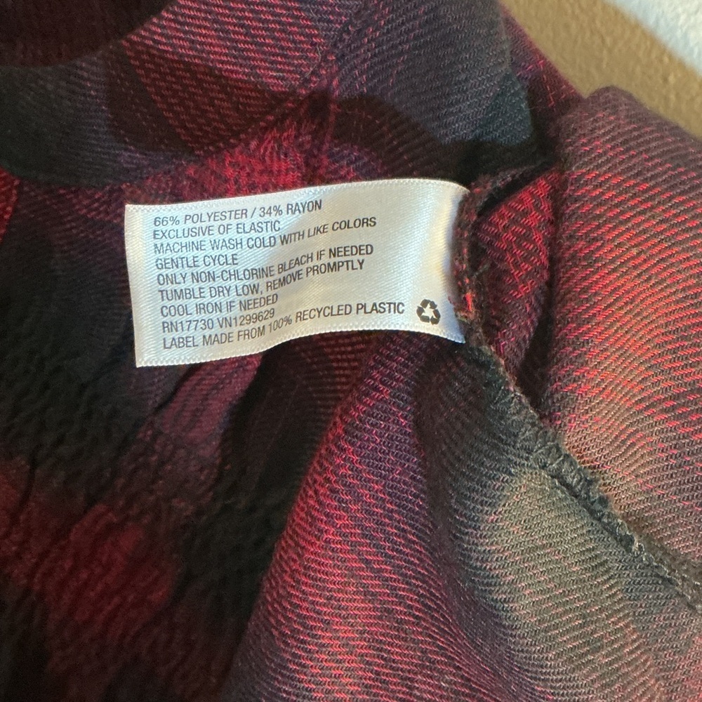 Knox Rose Flannel Plaid Button-Up Dress - Red and Black - Picture 8 of 8